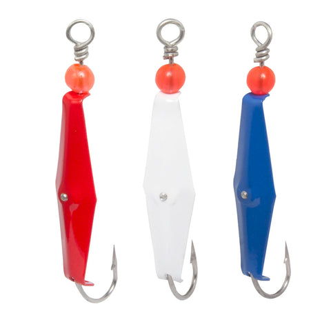 0RWB-3PK Patriot Pack  Clarkspoon Size 0 - Three Pack - Red, White, Blue - Clarkspoon Fishing Lures