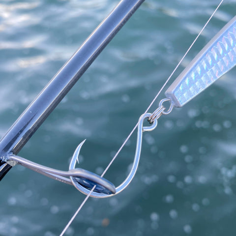 Stick Jig 1.5oz with Inline Single Hook - Silver - Clarkspoon Fishing Lures